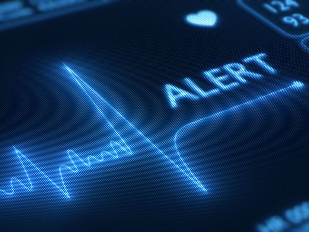 blue flat line of heart of heart monitor indicating loss of life