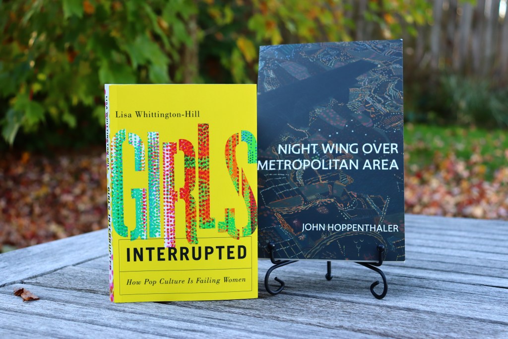 Photo of the books Girls Interrupted and Night Wing Over Metropolitan Area