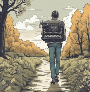 person-talking-a-walk-in-nature-carrying-a-typewriter-overcoming-writers-block_ai generated with Davinci.png